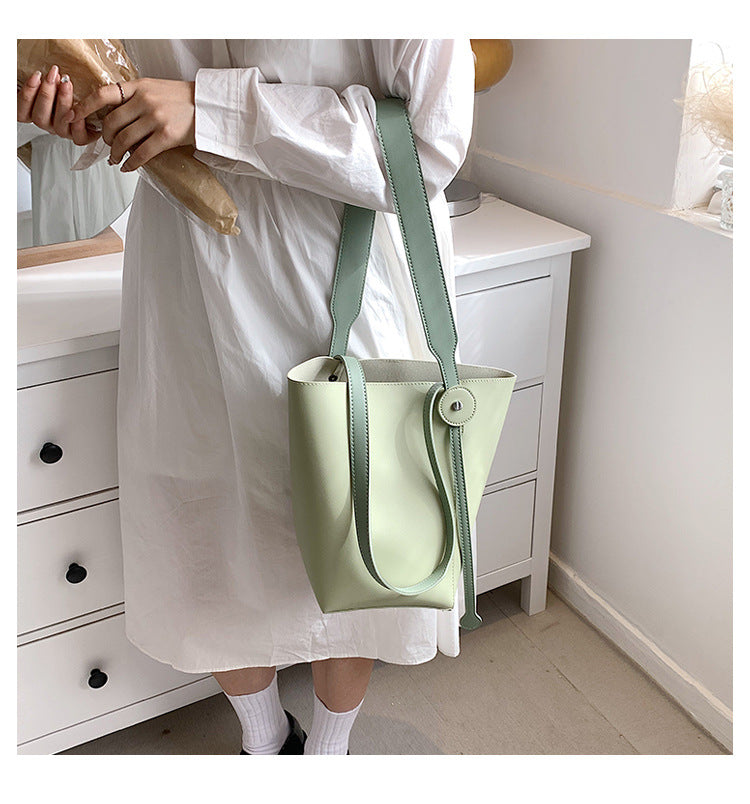 Small Fresh And Sweet Shoulder Bag Personality Female Bag Trend Line Bucket Mother Bag New Fashion Messenger Bag