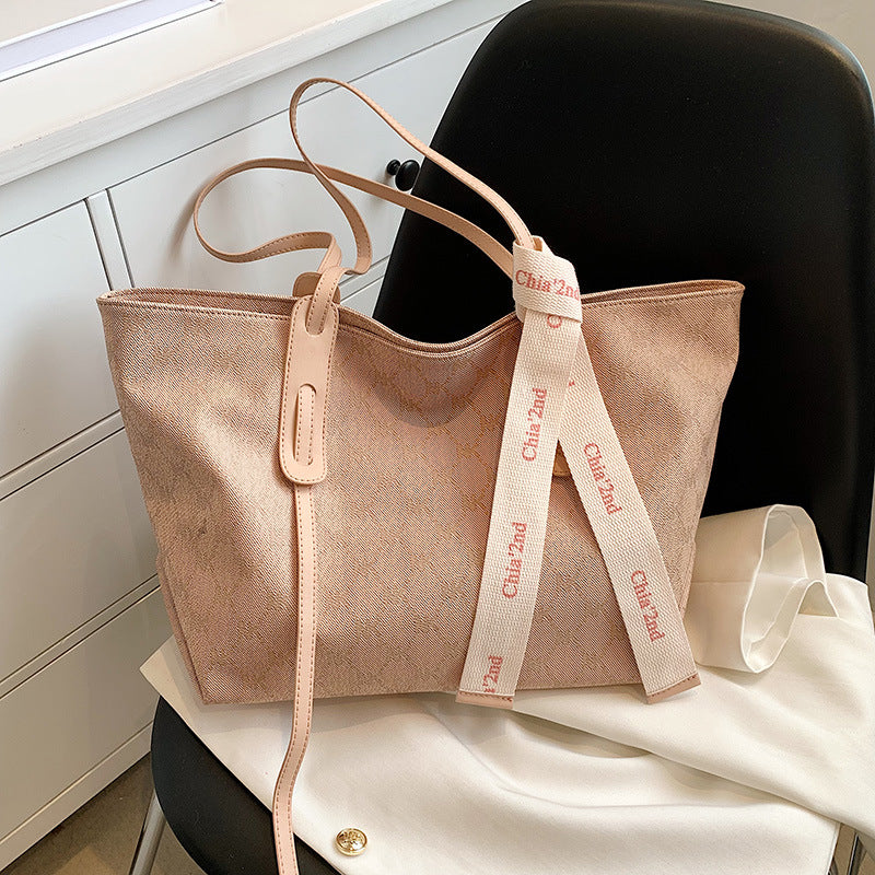 Hand Held Shoulder Bag New Underarm Large Bag Simple Letter Shoulder Bag Large Capacity Tote Women's Bag
