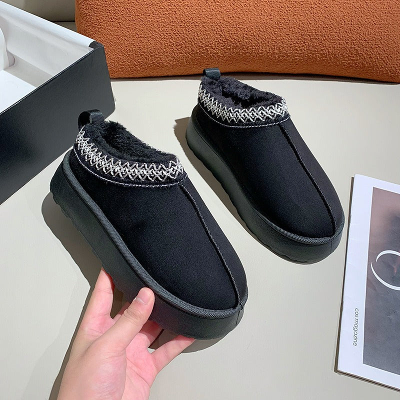New Winter Retro Women Snow Warm Loafers Boots Shoes Woman Lady Female Flat Bottine Botas Boots Mujer Shoes