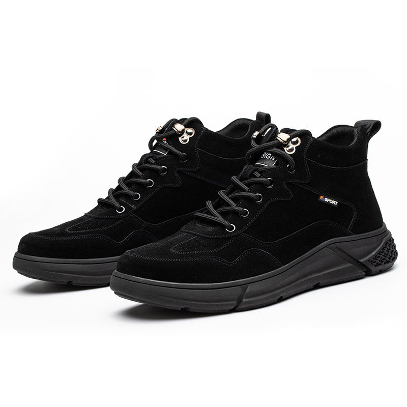 Anti Smashing And Anti Puncture Cowhide Cotton Shoes Plus Velvet Warmth Steel Toe Cap Work Protective Shoes