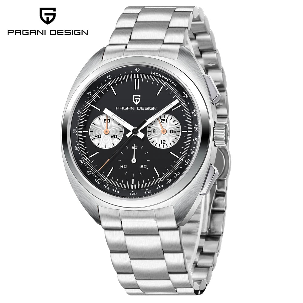 2026 New PAGANI DESIGN Mens Panda Watches Luxury Quartz Watch For Men Chronograph Wristwatches AR Sapphire Leather Luminous Gift