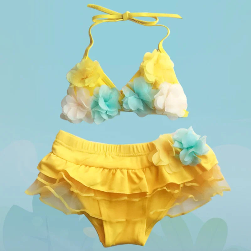 New children's swimsuit cute flower baby swimsuit for girls