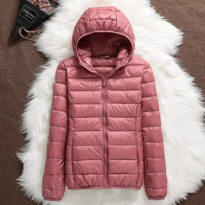 15 Colors Women Puffer Jackets Plus Size 5xl 6xl 7xl 2025 New Spring Autumn Hooded Female Ultra Lightweight Packable Down Coats