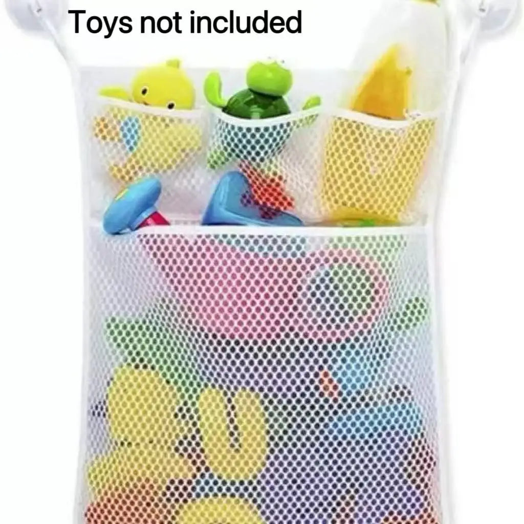 Baby Shower Bath Toys White Baby Kids Toy Storage Mesh with Strong Suction Cups Toy Bag Net Bathroom Organizer for Kids Toddlers