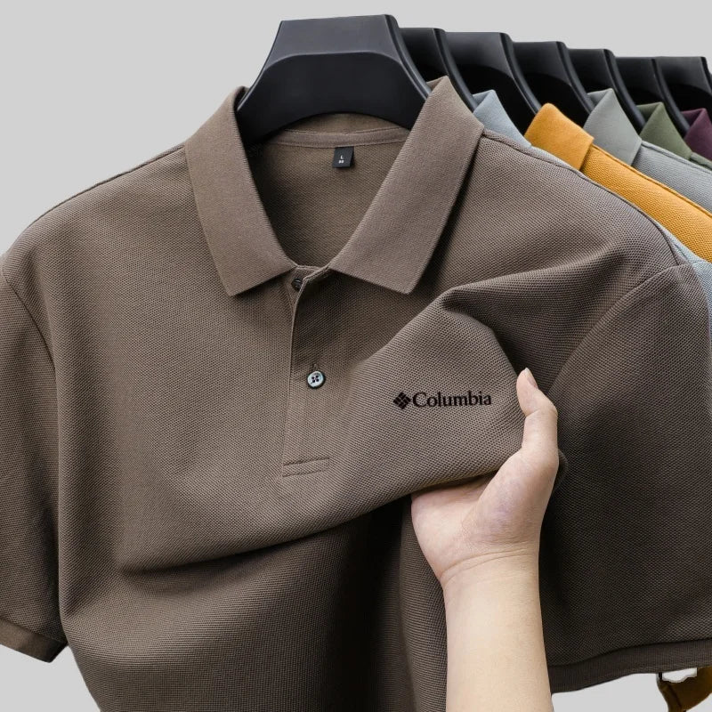 100% pure cotton summer new men's short sleeved polo shirt comfortable and breathablehigh-end brand designer embroidered T-shirt