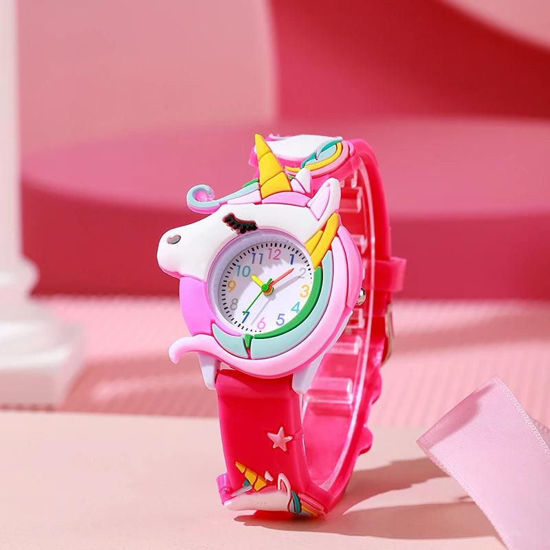 Carton Silicone Gift Watch for Boys and Girls Cute Colorful Lovely Kids Wristwatch