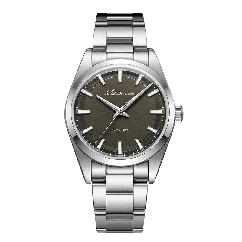 ADDIESDIVE Hot Sale AD2066 Mens Watch 36mm Bubble Mirror Glass Mint Green Quartz Watches Waterproof Luxury Stainless Steel Clock