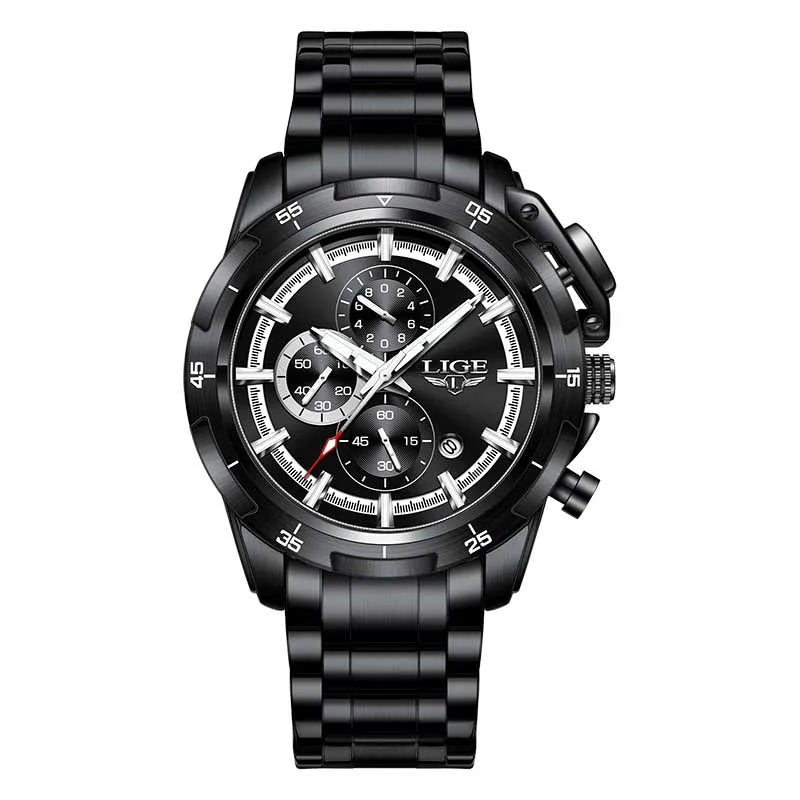 LIGE New Business Luxury Watches Men Top Quality Fashion Quartz Wristwatches Male 30M Waterproof Casual Mens Watch Gifts Reloj