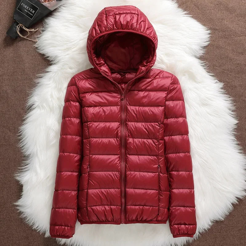 15 Colors Women Puffer Jackets Plus Size 5xl 6xl 7xl 2025 New Spring Autumn Hooded Female Ultra Lightweight Packable Down Coats