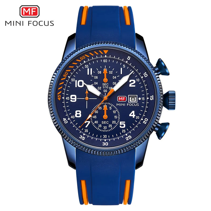 MINI FOCUS Electronic Quartz Mens Watches Auto Date Wristwatch Water Resistant Clock Gift for Men relogio masculino 0379G