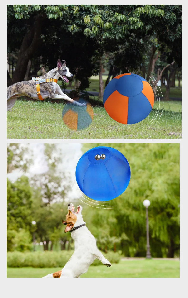 Pet outdoor dog toy, large fabric-covered interactive ball, self-entertainment boredom-relief ball, inflatable training ball