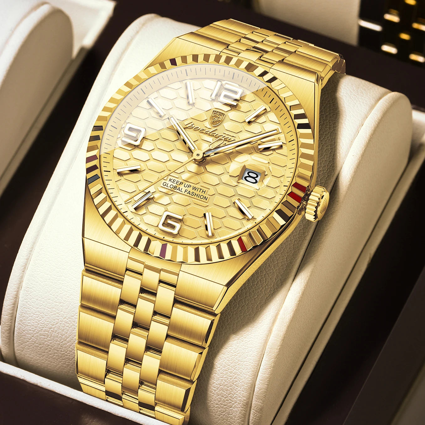 POEDAGAR Fashion Exquisite Men Wristwatches Waterproof Luminous Date Luxury Man Watch Stainless Steel Quartz Men's Watches Reloj