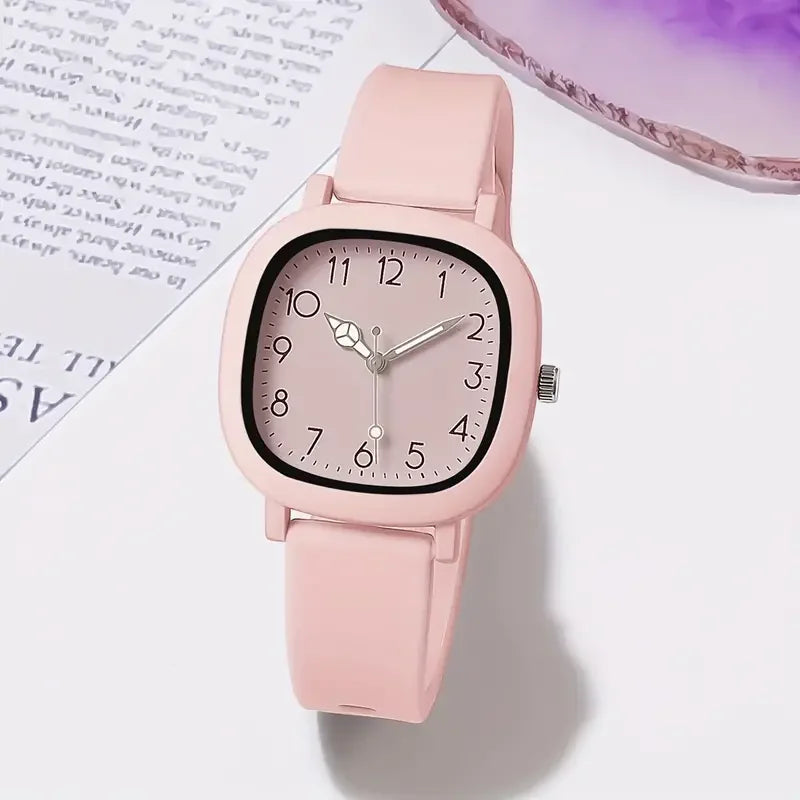 1/3/10PCS Fashion Silicone Band Women Quartz Watches Set Casual Arabic Dial Wristwatch for Girls Clock Reloj Hombre(Without Box)