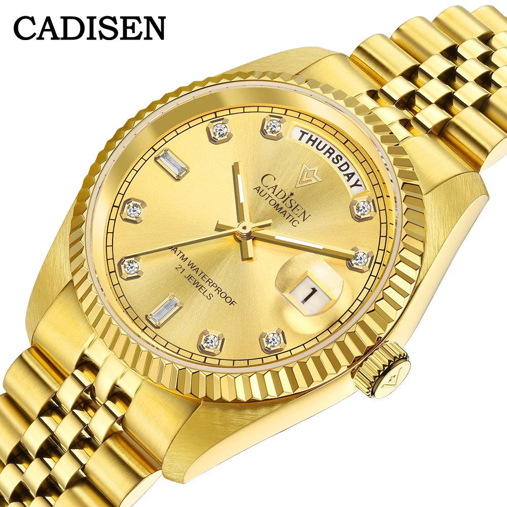 2024 New CADISEN Top Brand 38mm Men's Automatic Mechanical Watches luxury Sapphire Stainless Steel Men watch reloj hombre 5 bar