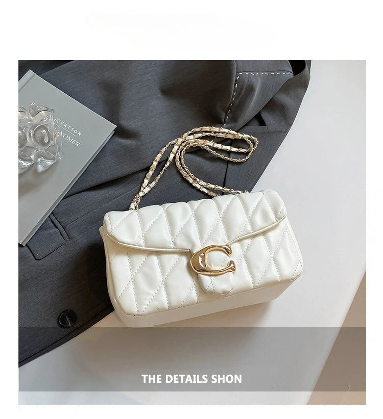Cross-border rhombic embroidered shoulder bag chain messenger bag fashion classic underarm high-quality ladies small bag