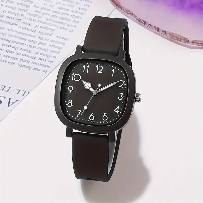 1/3/10PCS Fashion Silicone Band Women Quartz Watches Set Casual Arabic Dial Wristwatch for Girls Clock Reloj Hombre(Without Box)