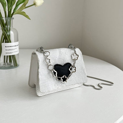 Summer Texture Small Bag Women's New Trendy Simple Love Messenger Bag Fashion Mini Bag Small Square Bag
