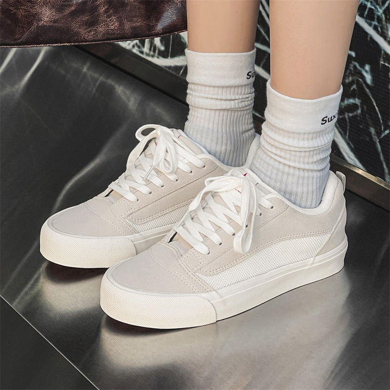 Low cut canvas shoes with a sense of design, suitable for both male and female students, Instagram trendy and versatile, Hong Kong style casual board shoes