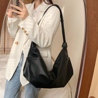 Retro Trend Shoulder Bag Simple Large Bag Soft Leather Underarm Tote Bag Women's Bag