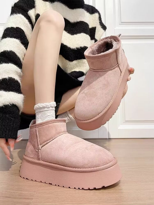 Thick soled snow boots for women, new winter women's shoes, cotton shoes, women's plush, thickened warmth, casual bread, cotton