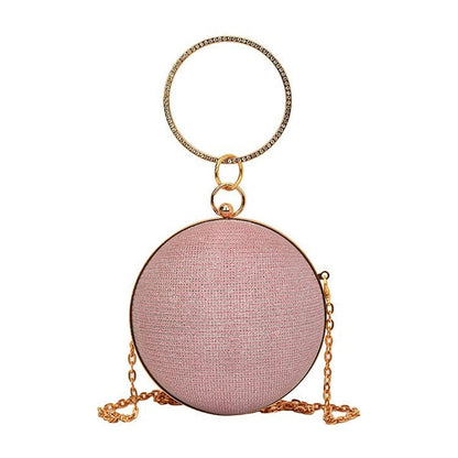 Personalized Design Spherical Bag Women Bag Fashion Portable Small Round Bag Diamond Starry One Shoulder Evening Bag