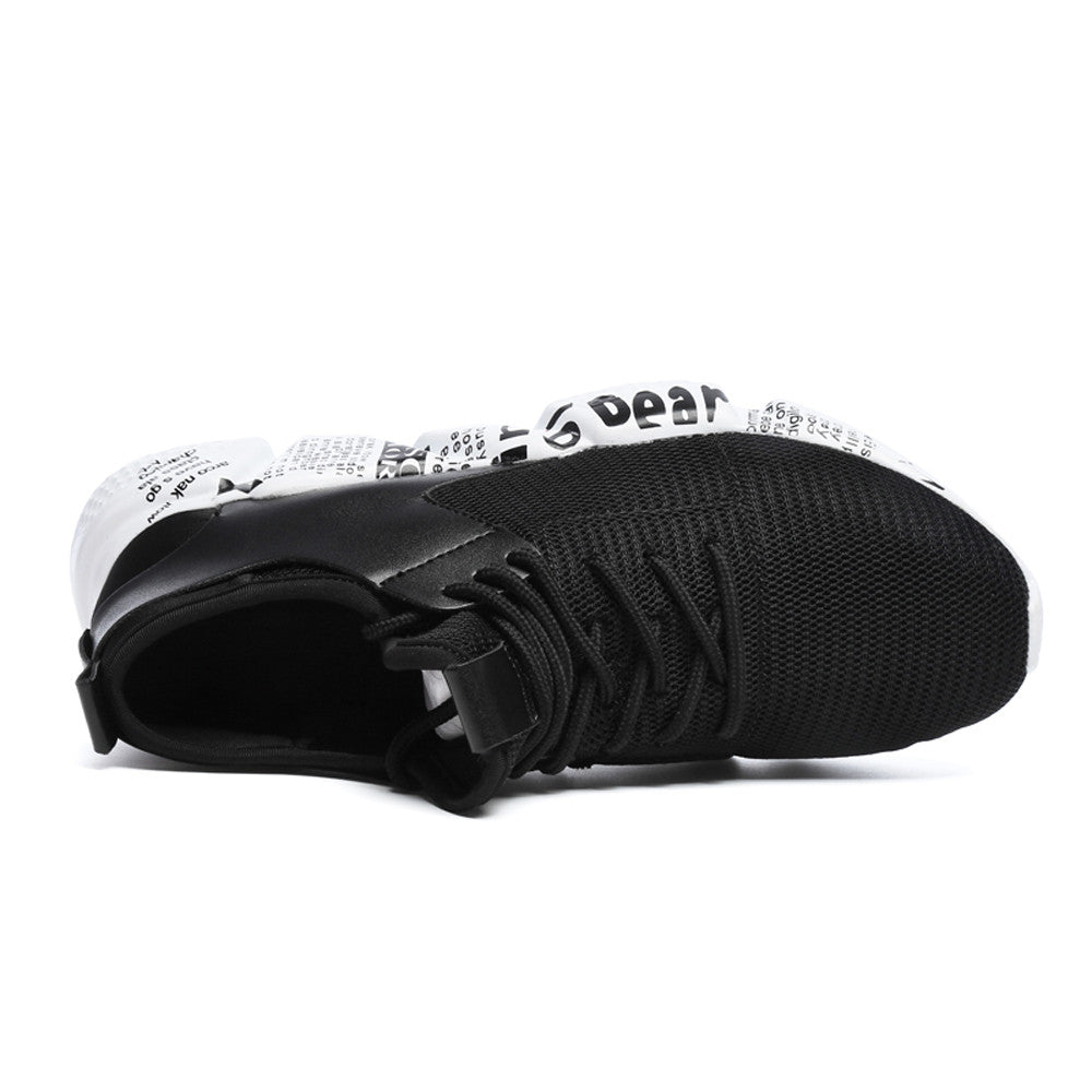 Mesh Breathable Casual Shoes Male Laces Sneakers Unisex Couple Running Shoes Solid Color Ccushioning
