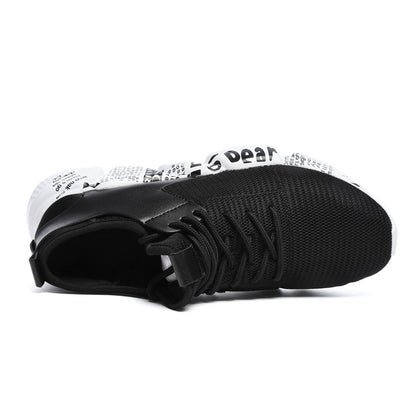 Mesh Breathable Casual Shoes Male Laces Sneakers Unisex Couple Running Shoes Solid Color Ccushioning