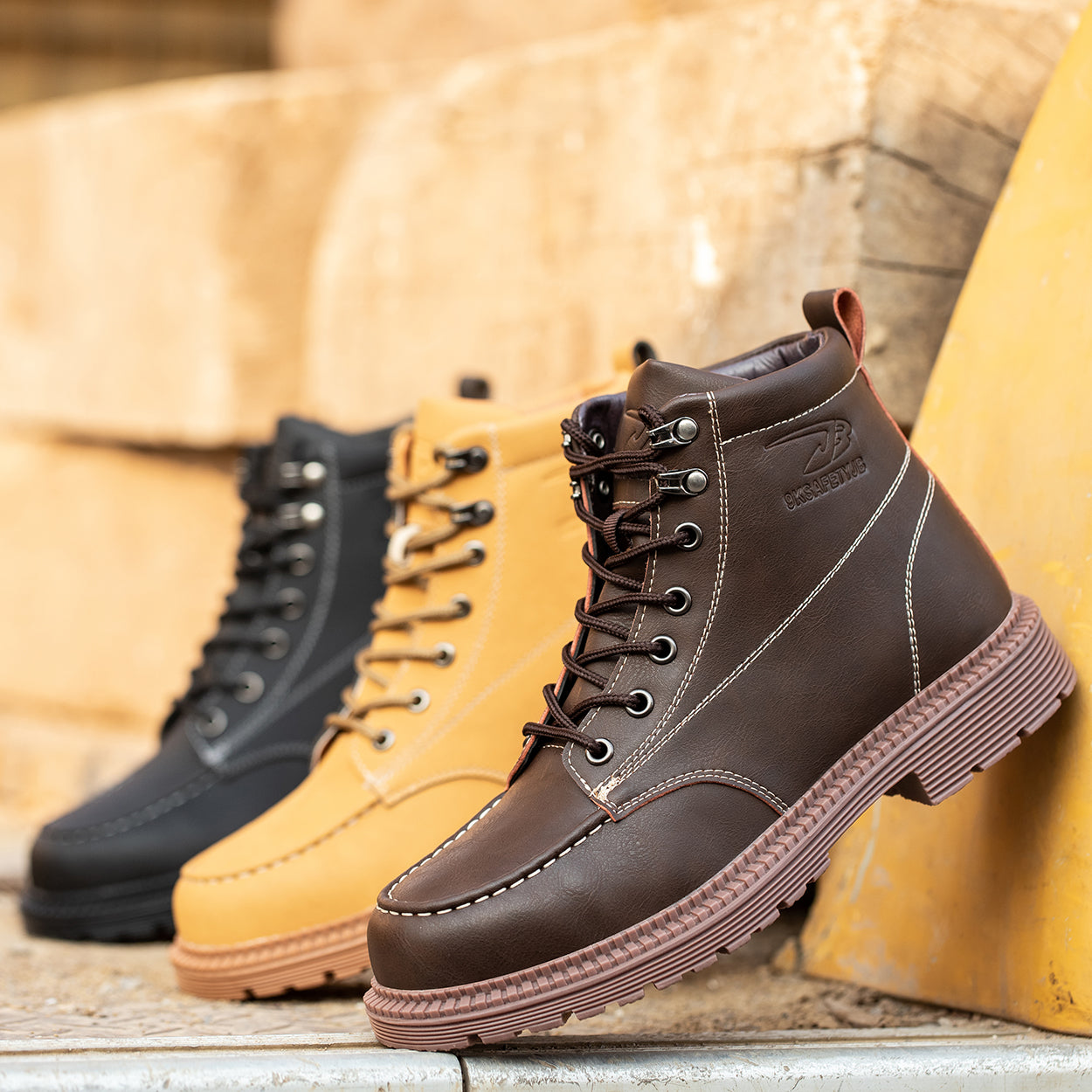 Comfortable And Durable Work Shoes Microfiber Leather Safety Shoes Men's Anti Smash And Anti Puncture Work Shoes