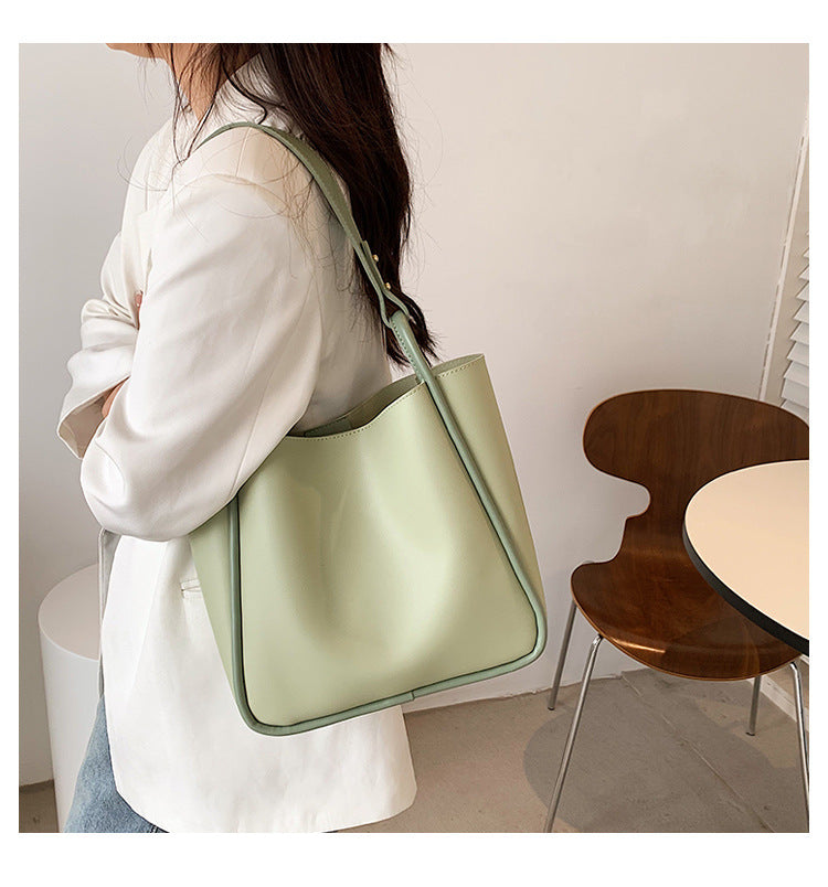 Tote Bag Women's Class Commuter Shoulder Bag New Fashion Child Mother Bag Soft PU Women's Bag