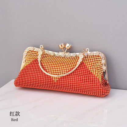 Water Diamond Dinner Bag Celebrity Handheld Bag Fashion Diagonal Straddle Bag New Versatile Evening Dress Bag Girl