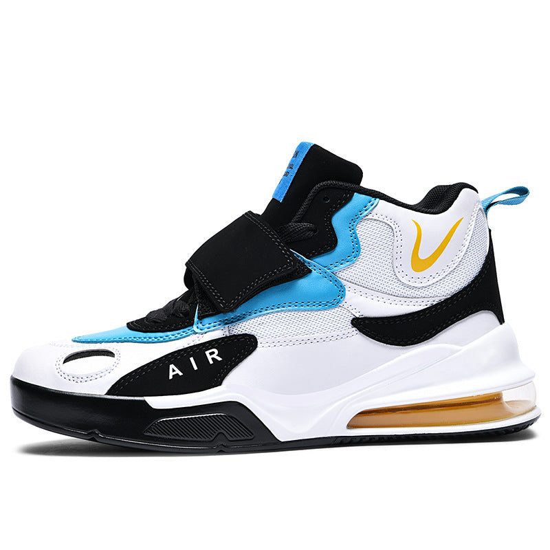 Men's autumn winter high-top air cushion basketball shoes middle school students sports thick-soled running shoes
