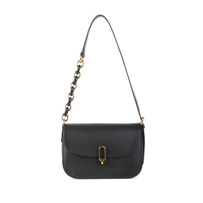 New fashion simple leather saddle bag niche lock women's bag shoulder messenger bag