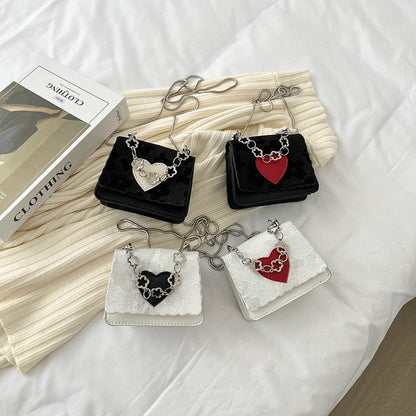 Summer Texture Small Bag Women's New Trendy Simple Love Messenger Bag Fashion Mini Bag Small Square Bag