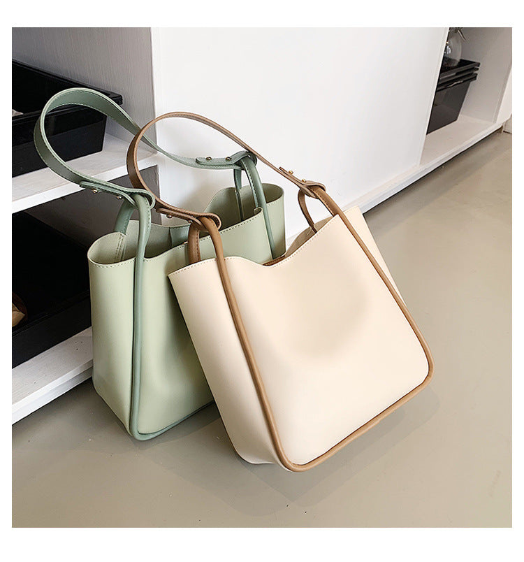 Tote Bag Women's Class Commuter Shoulder Bag New Fashion Child Mother Bag Soft PU Women's Bag