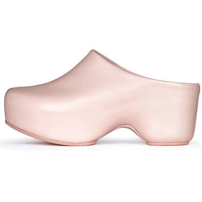 Runway Platform Mules Shoes Women Office Lady Leisure Half Slippers Luxury Designer Thick Bottom Flat Shoes Large