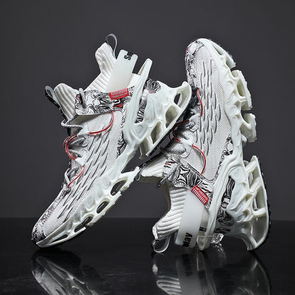 New Men's Shoes Summer Breathable Flyknit Sneakers Youth Blade Running Large Size Trendy Shoes