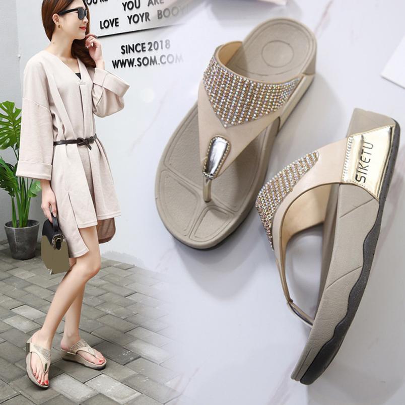 Shoes Flip flops Fashion Summer Sandals Bohemian Wedge Flops Beach Sandals Casual Shoes