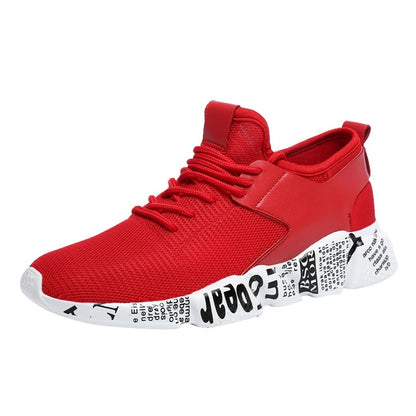 Mesh Breathable Casual Shoes Male Laces Sneakers Unisex Couple Running Shoes Solid Color Ccushioning