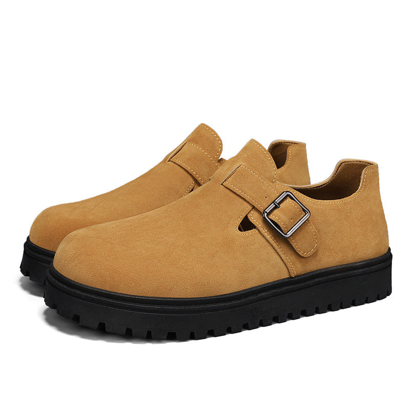 Thick soled height increasing board shoes for men