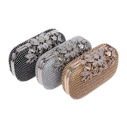 Evening Bag Women's European And American Luxury Diamond Banquet Bag Dress Portable Evening Bag