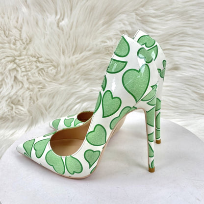 New Love Patent Leather High Heels Women's Stiletto 10CM Fashion Shallow Mouth Single Shoes Banquet Shoes