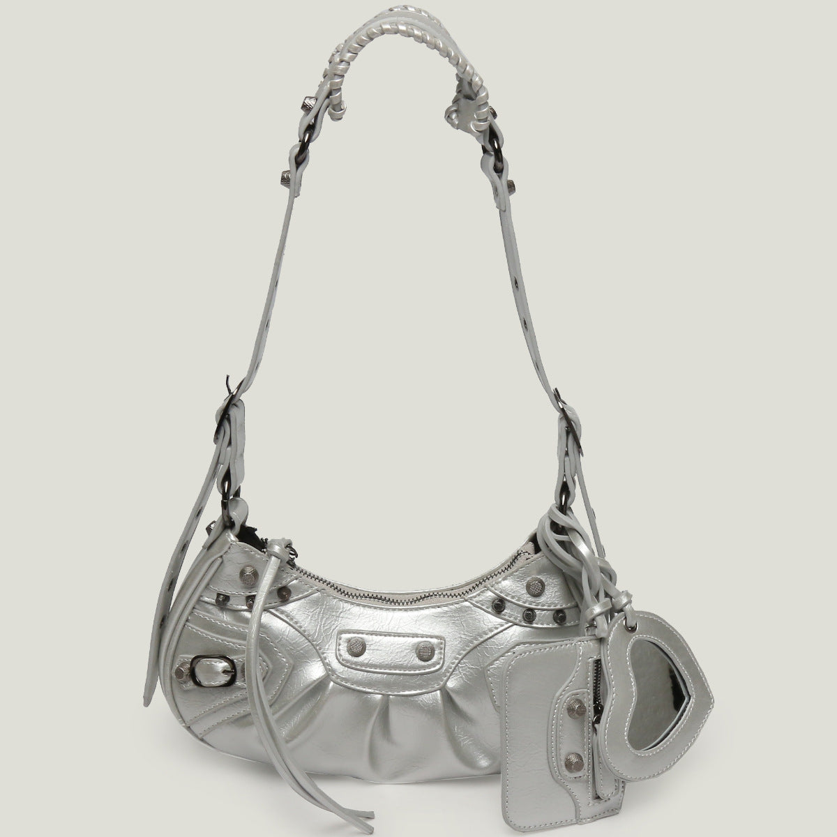 New Heavy Industry Rivet Motorcycle Bag 3 In 1 Crescent Bag With The Same Armpit Bag Shoulder Messenger Bag