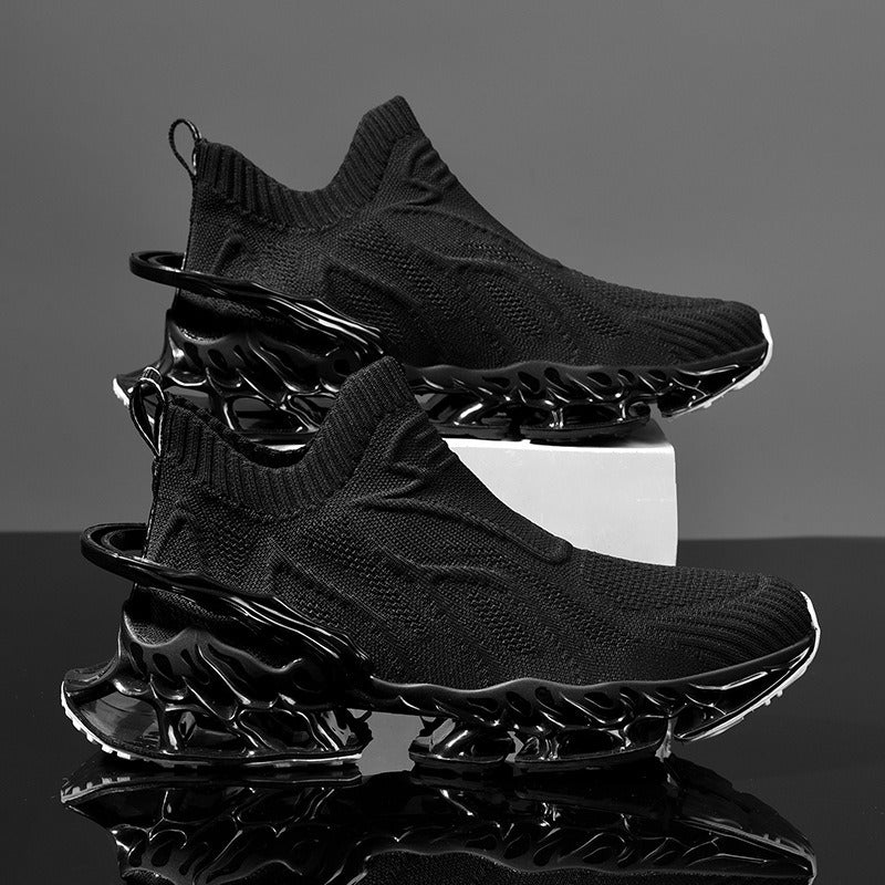 New Men's Shoes Summer Breathable Flyknit Sneakers Youth Blade Running Large Size Trendy Shoes