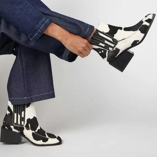 Women Chelsea Boots Autumn Winter Classic Style Women Ankle Boots Concise Warm Shoes Horse Hairs Basic Shoes