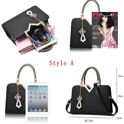 Fashion Women Handbags Leather Totes Bag Top-handle Embroidery Crossbody Bag Shoulder Bag Lady Simple Style Hand Bags