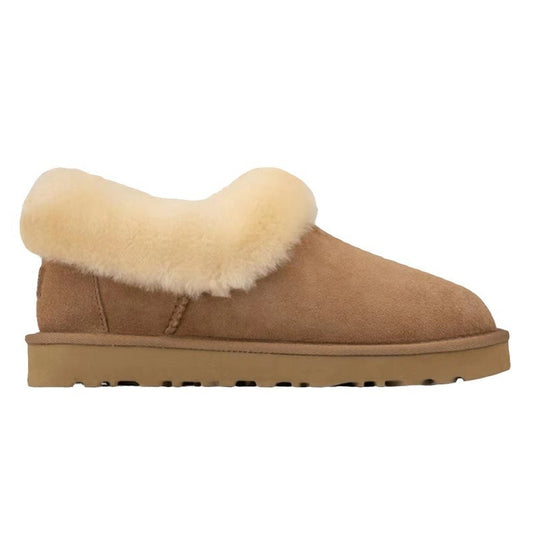 Short and versatile leather and fur integrated plush and thick cotton shoes