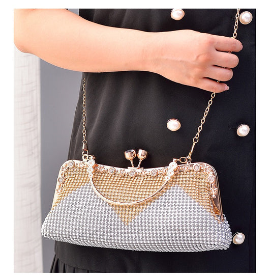 Water Diamond Dinner Bag Celebrity Handheld Bag Fashion Diagonal Straddle Bag New Versatile Evening Dress Bag Girl
