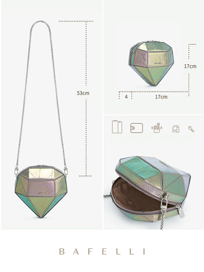 Women Bag New Trendy Mini Messenger Bag Chain Bag All Match Ins Laser Bag Diamond Bag Small Bag