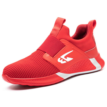 New Flying Woven Breathable Labor Insurance Shoes Fashion Anti-Smashing Anti-Piercing Work Shoes Waterproof Safety Shoes