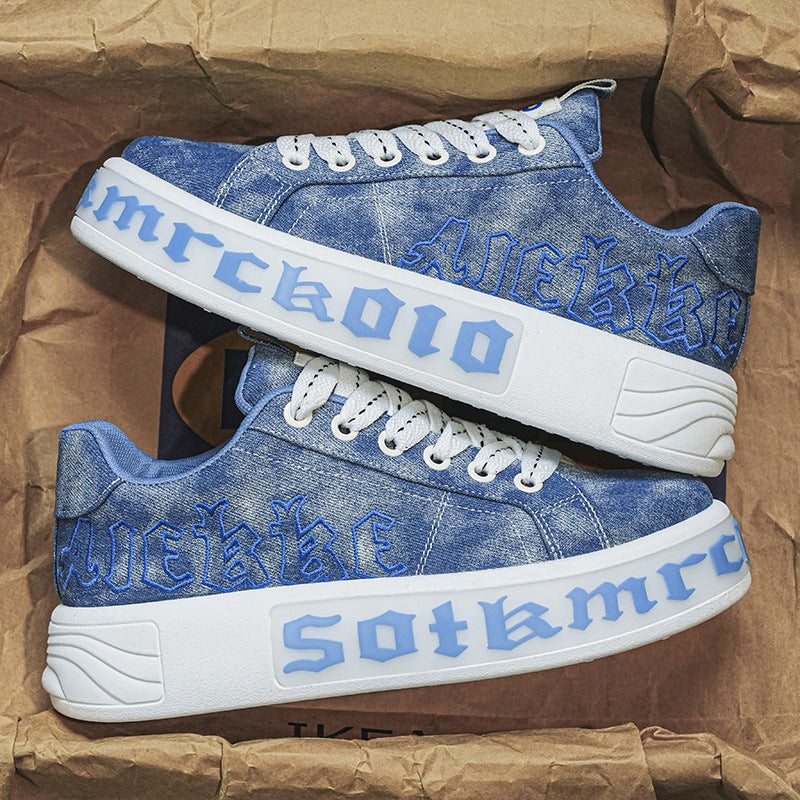 Board shoes men's thick soled white shoes fashion trend shoes camouflage Korean version low cut men's shoes youth sports and leisure shoes trend